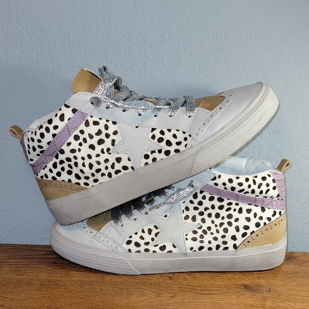 ShuShop Women's Sneakers - White, Black, Tan